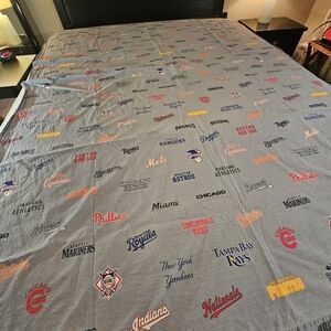 Potter Barn MLB National Team Logo.  XL Twin Flat Sheet.